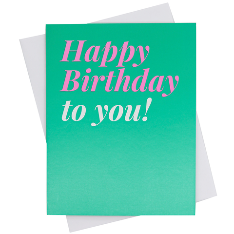 Happy Birthday to you! (green and pink) (18147)